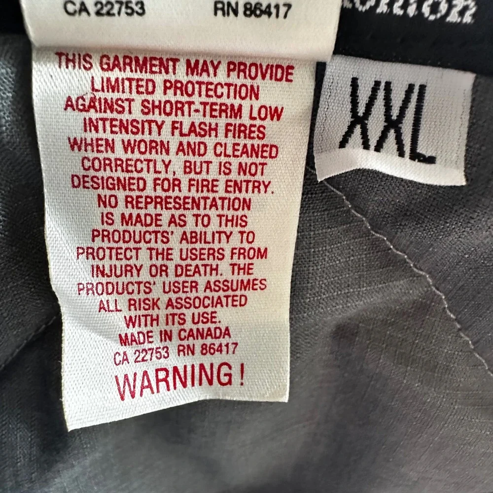 Bulwark FR Nomex Quilted Workwear Vest Navy Blue XXL Made in Canada Vintage